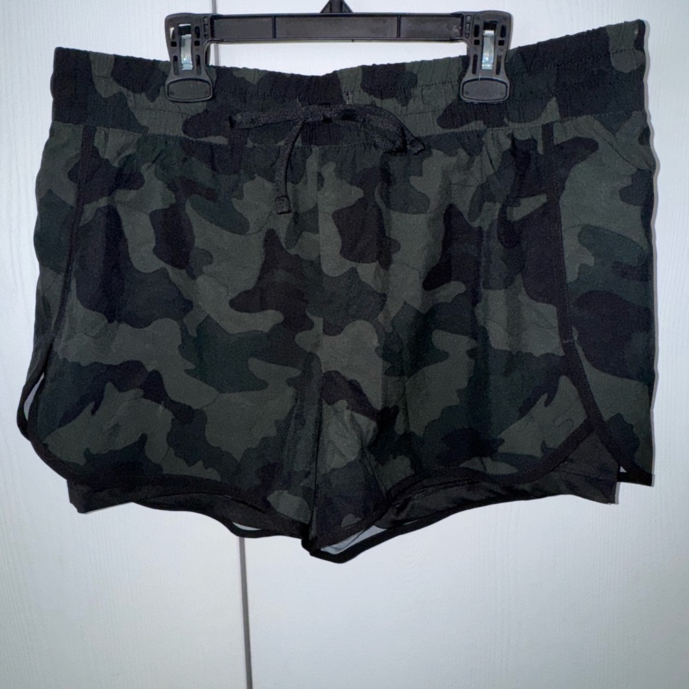 Velocity Black and Green Camo Athletic Shorts